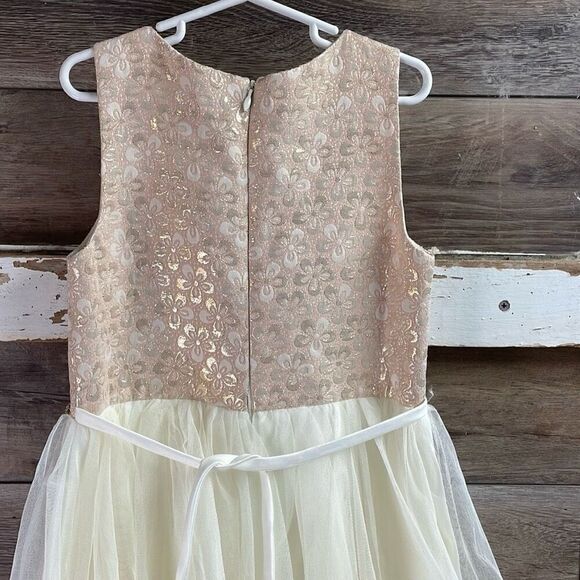 AMERICAN PRINCESS Girls Fancy Asymetrical Tiered Sleeveless Beaded Dress Size 10 - Picture 7 of 9